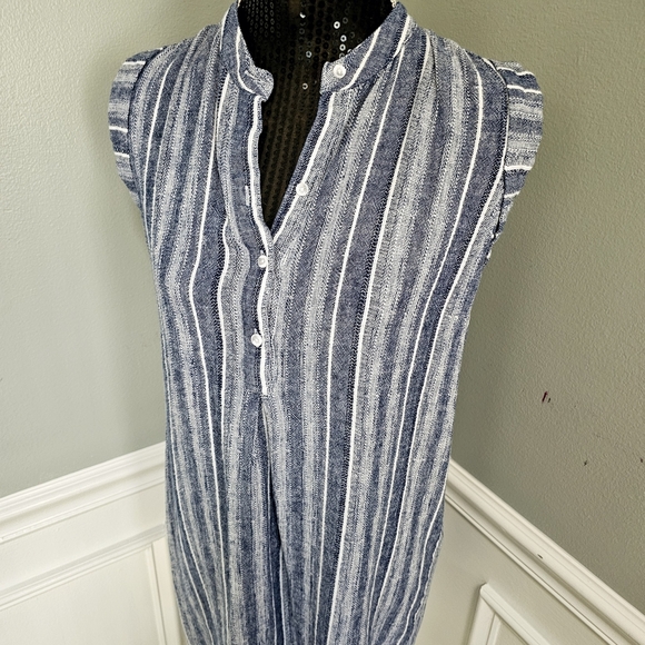 Anthropologie | Cloth & Stone Stripe Shirt Dress Button Top Sleeveless L… - Picture 5 of 12